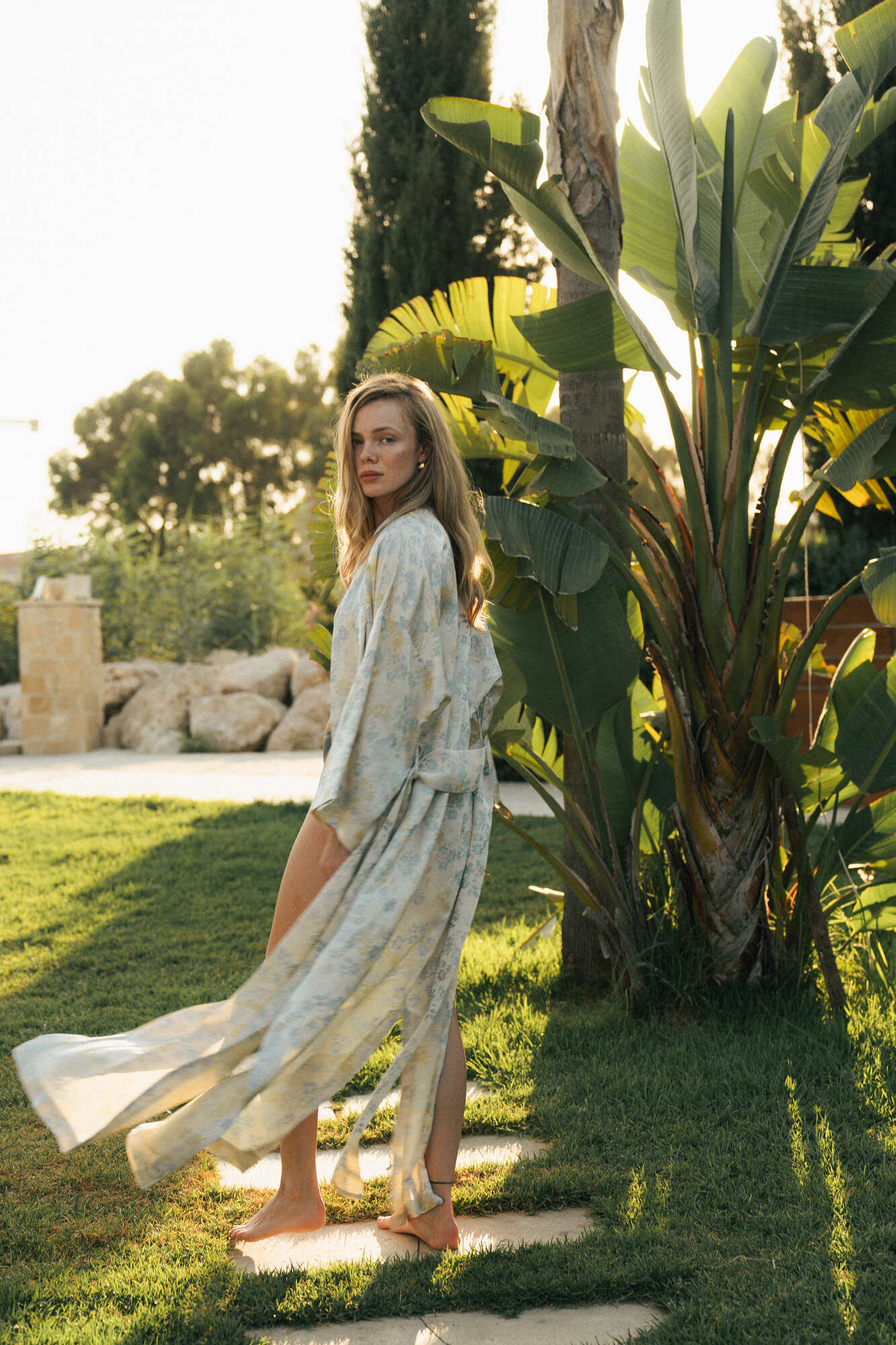 CHINESE STYLE KIMONO WITH PATTERN MAXI