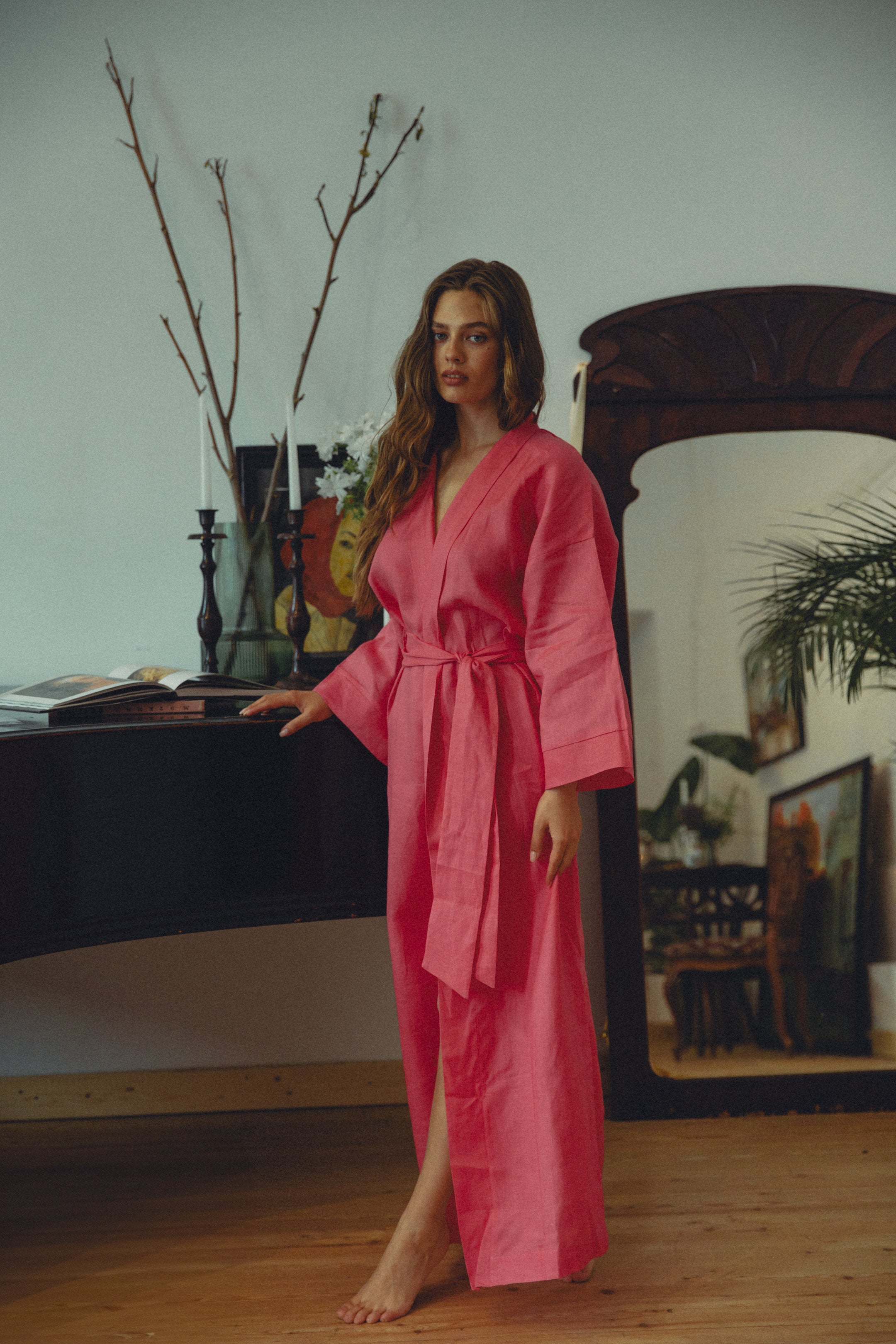 LINEN KIMONO MAXI