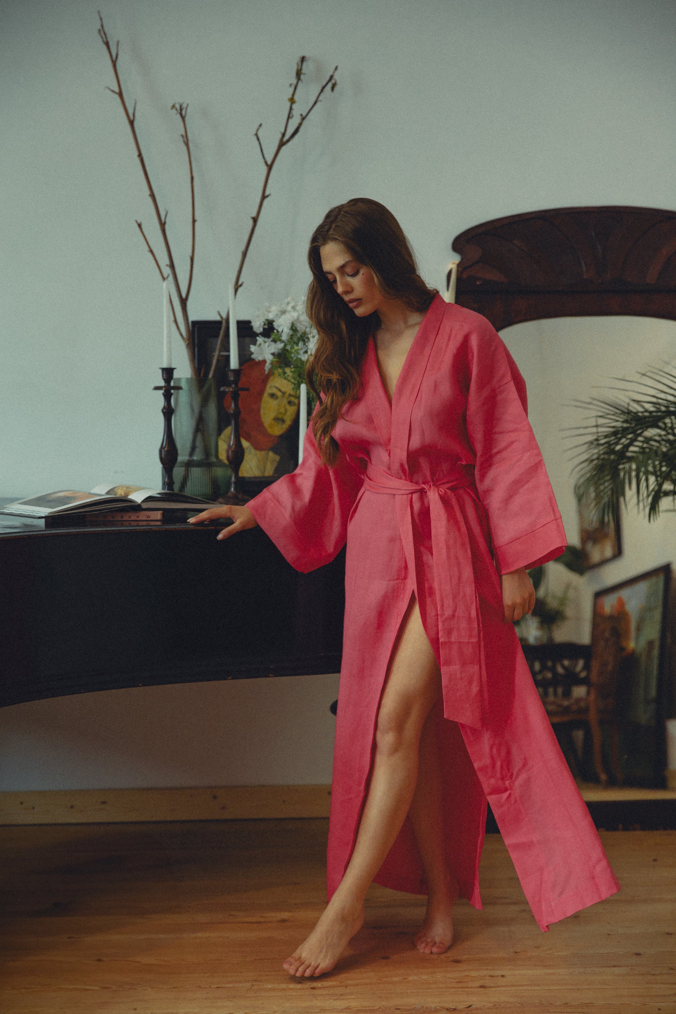 LINEN KIMONO MAXI