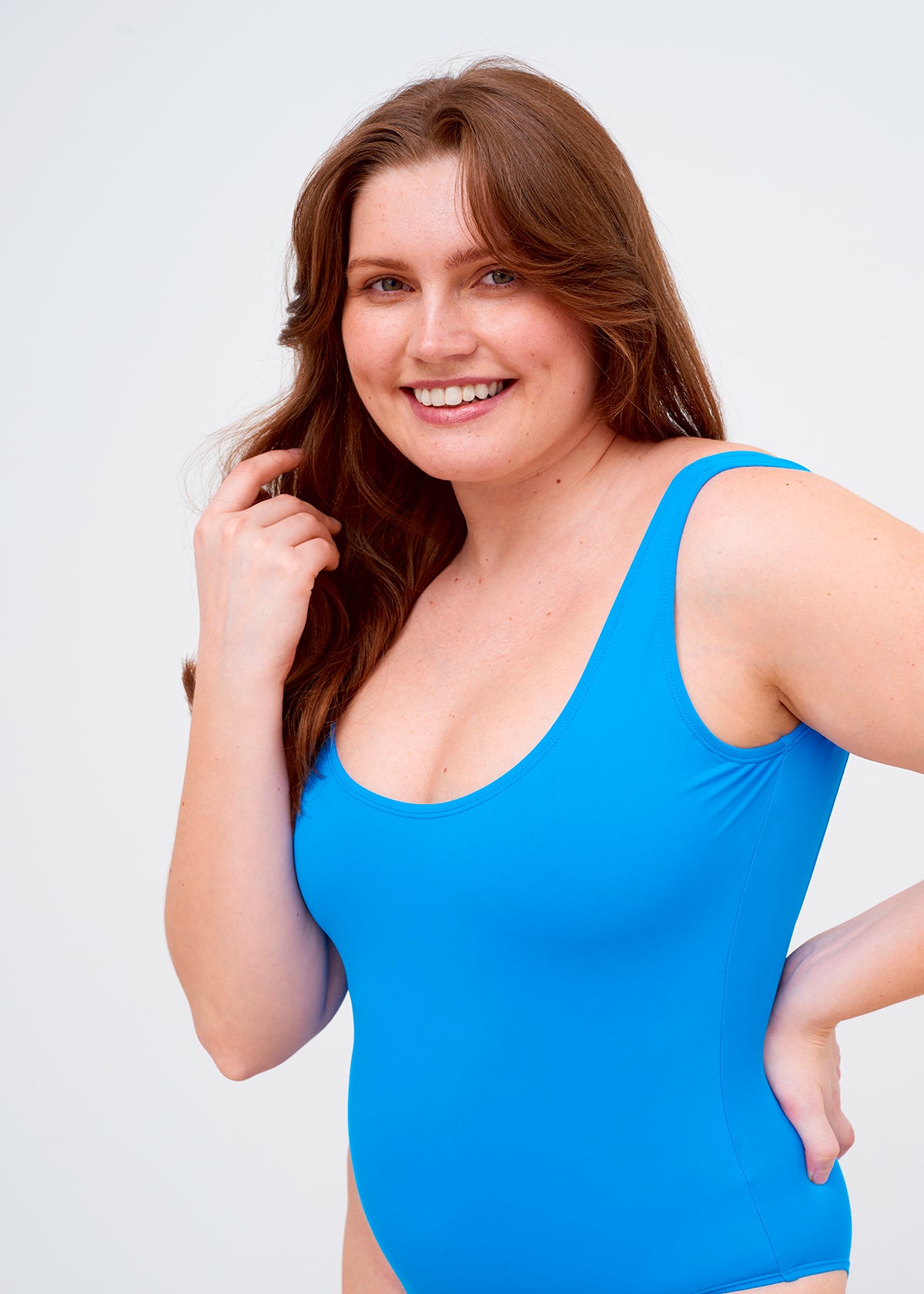 WIDE STRAPS ONE-PIECE SWIMSUIT