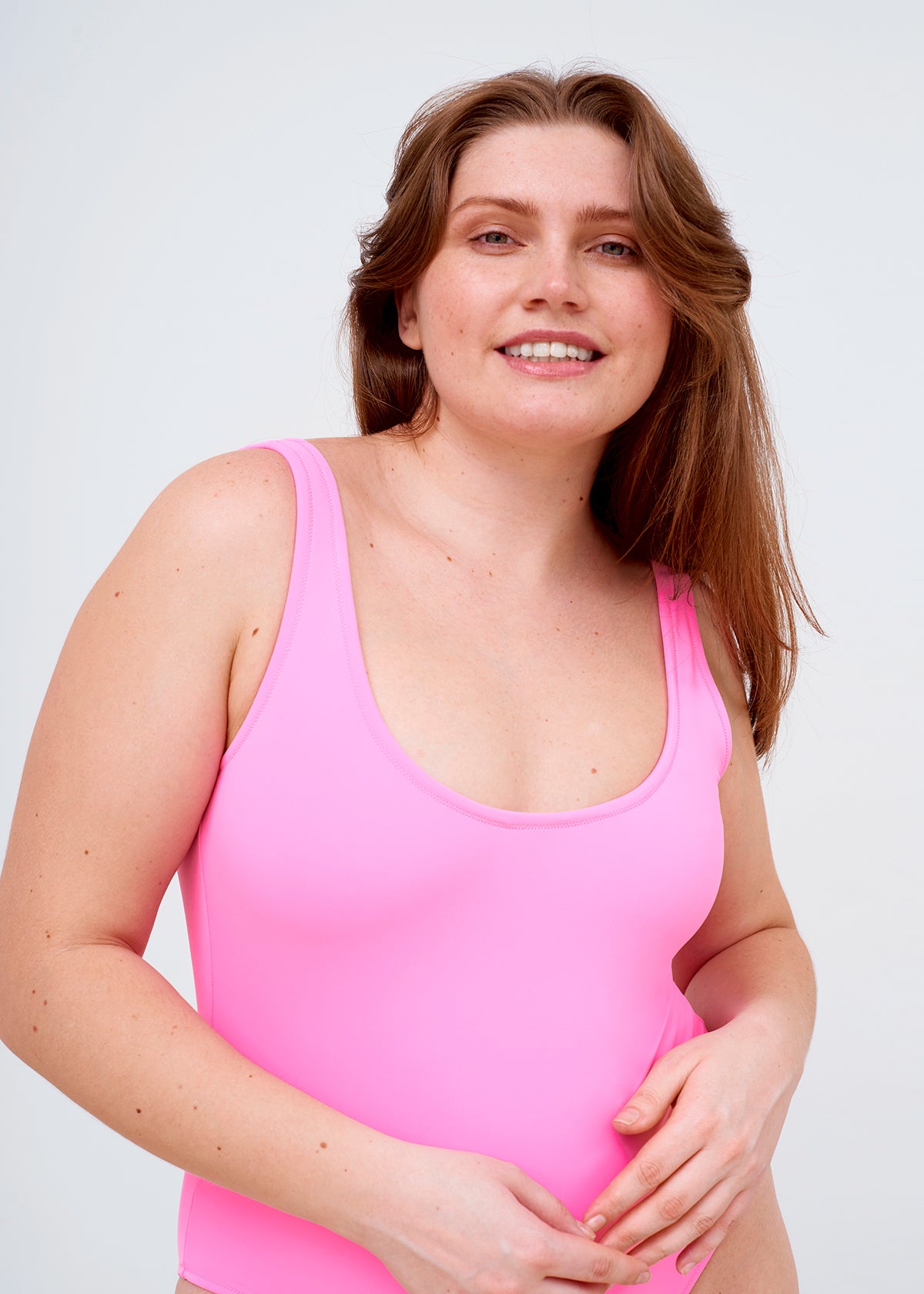 WIDE STRAPS ONE-PIECE SWIMSUIT