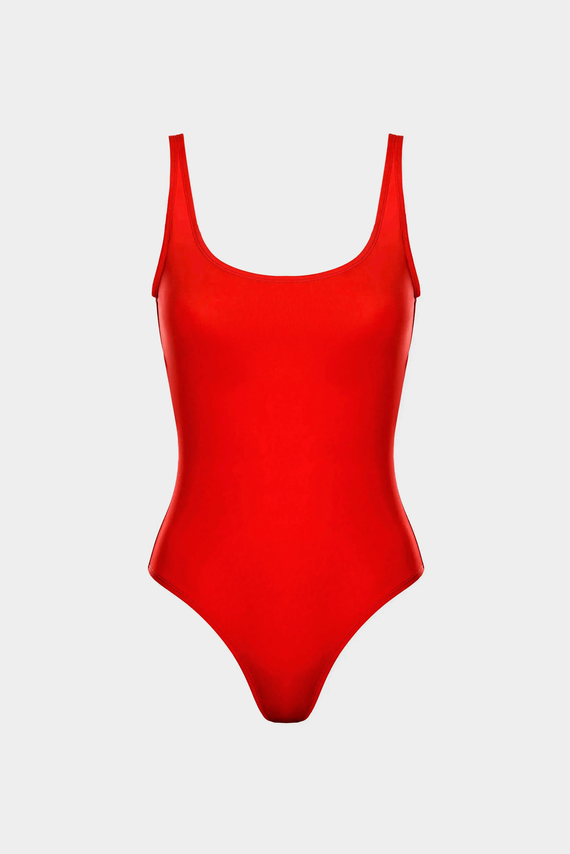 WIDE STRAPS ONE-PIECE SWIMSUIT