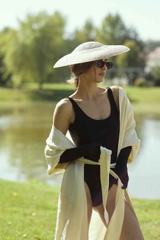 WIDE STRAPS ONE-PIECE SWIMSUIT