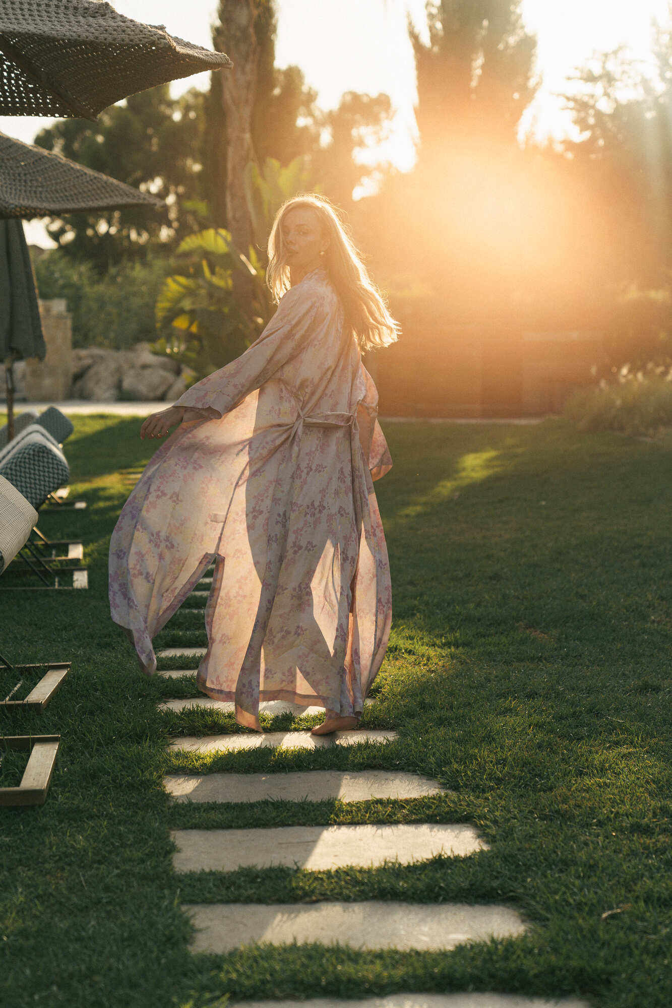 CHINESE STYLE KIMONO WITH PATTERN MAXI