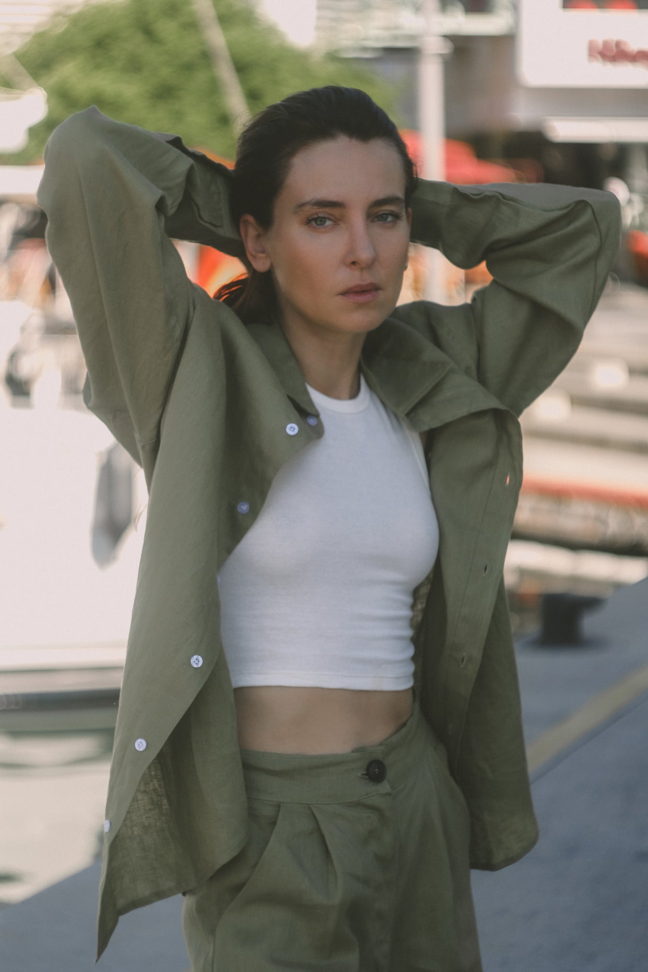 RIBBED CROPPED T-SHIRT