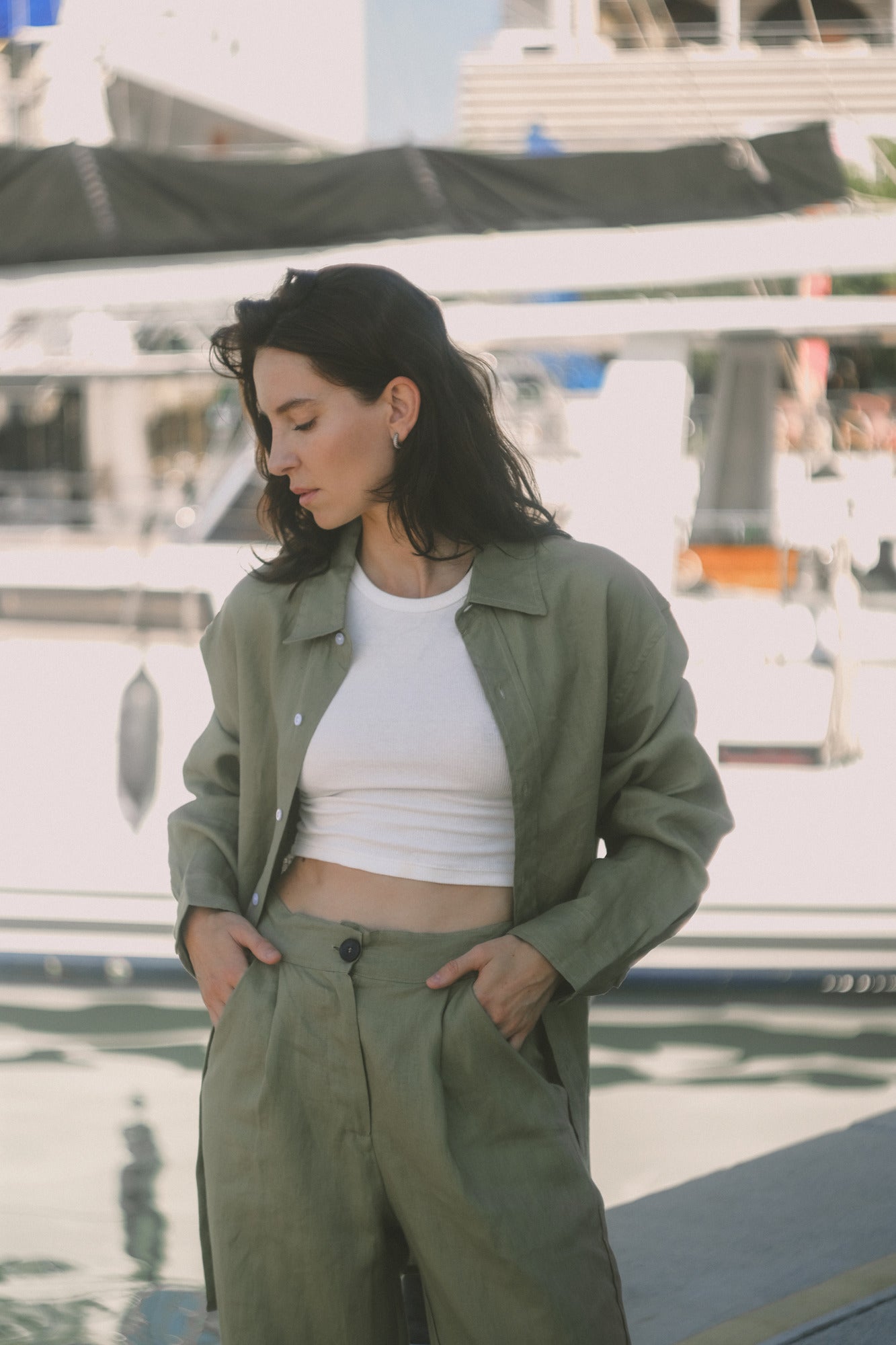 RIBBED CROPPED T-SHIRT