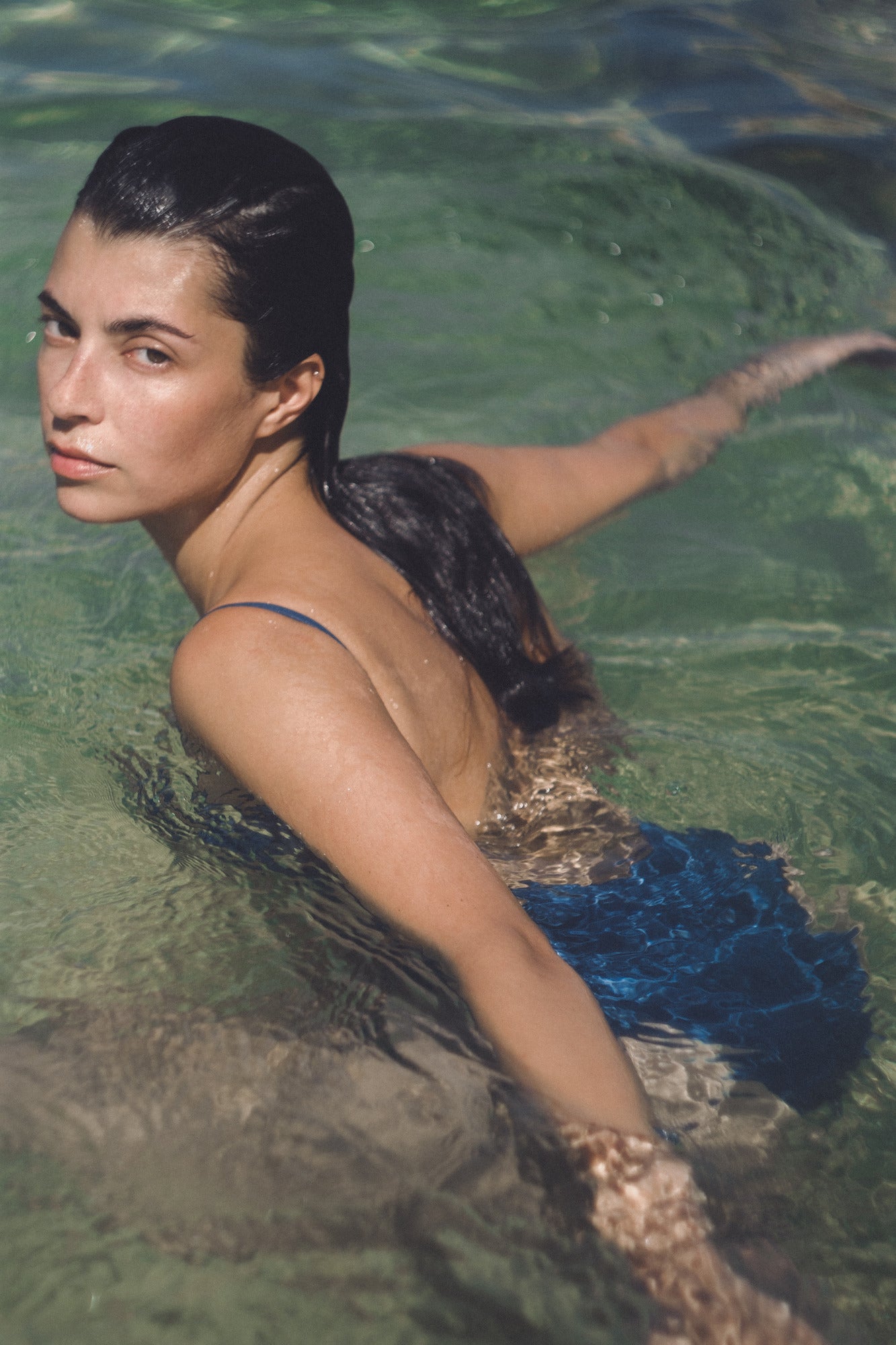 THIN STRAPS ONE-PIECE SWIMSUIT