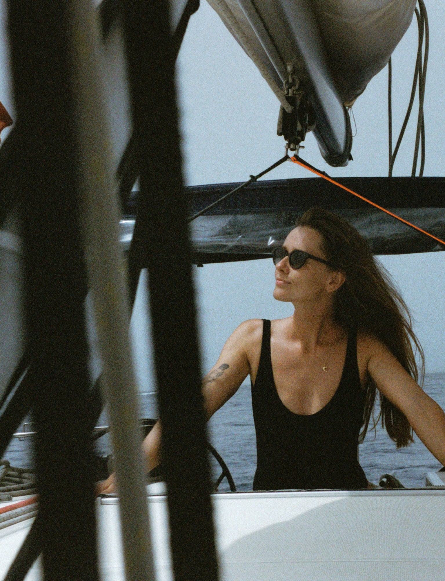 WIDE STRAPS ONE-PIECE SWIMSUIT