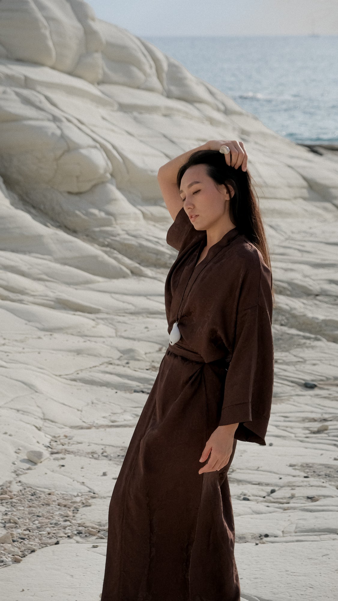 CHINESE STYLE KIMONO WITH PATTERN MAXI