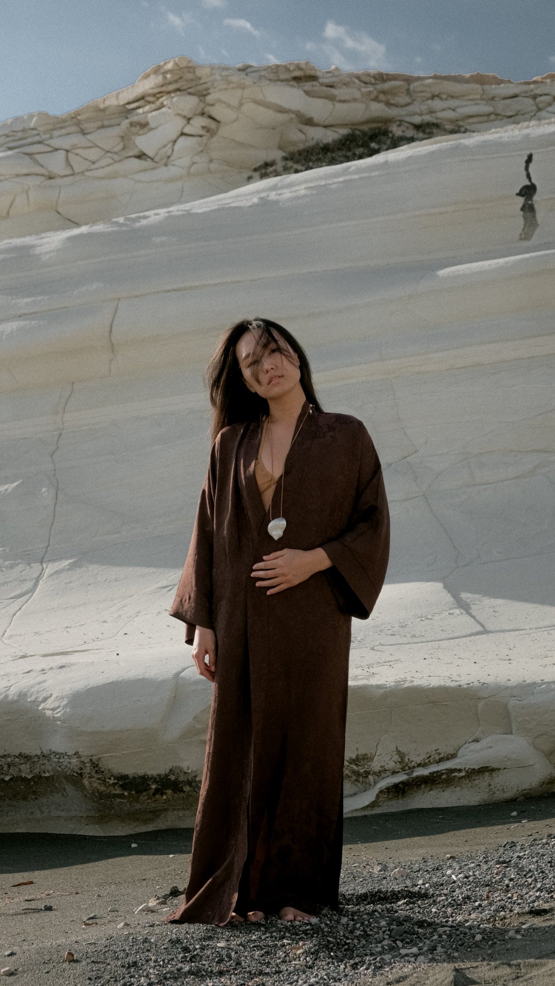 CHINESE STYLE KIMONO WITH PATTERN MAXI