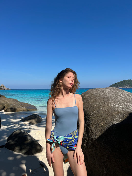 THIN STRAPS ONE-PIECE SWIMSUIT