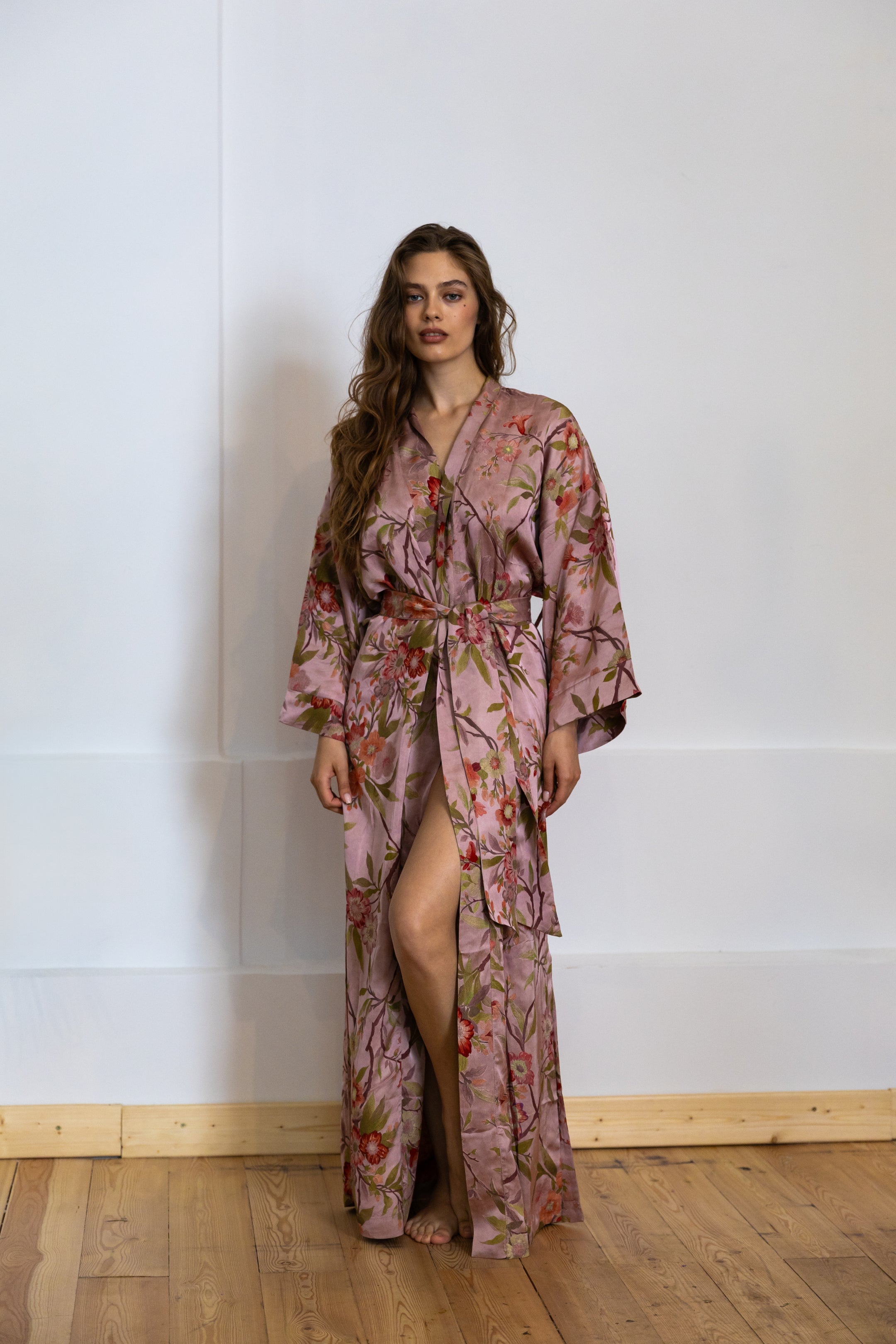 CHINESE STYLE KIMONO WITH PATTERN MAXI