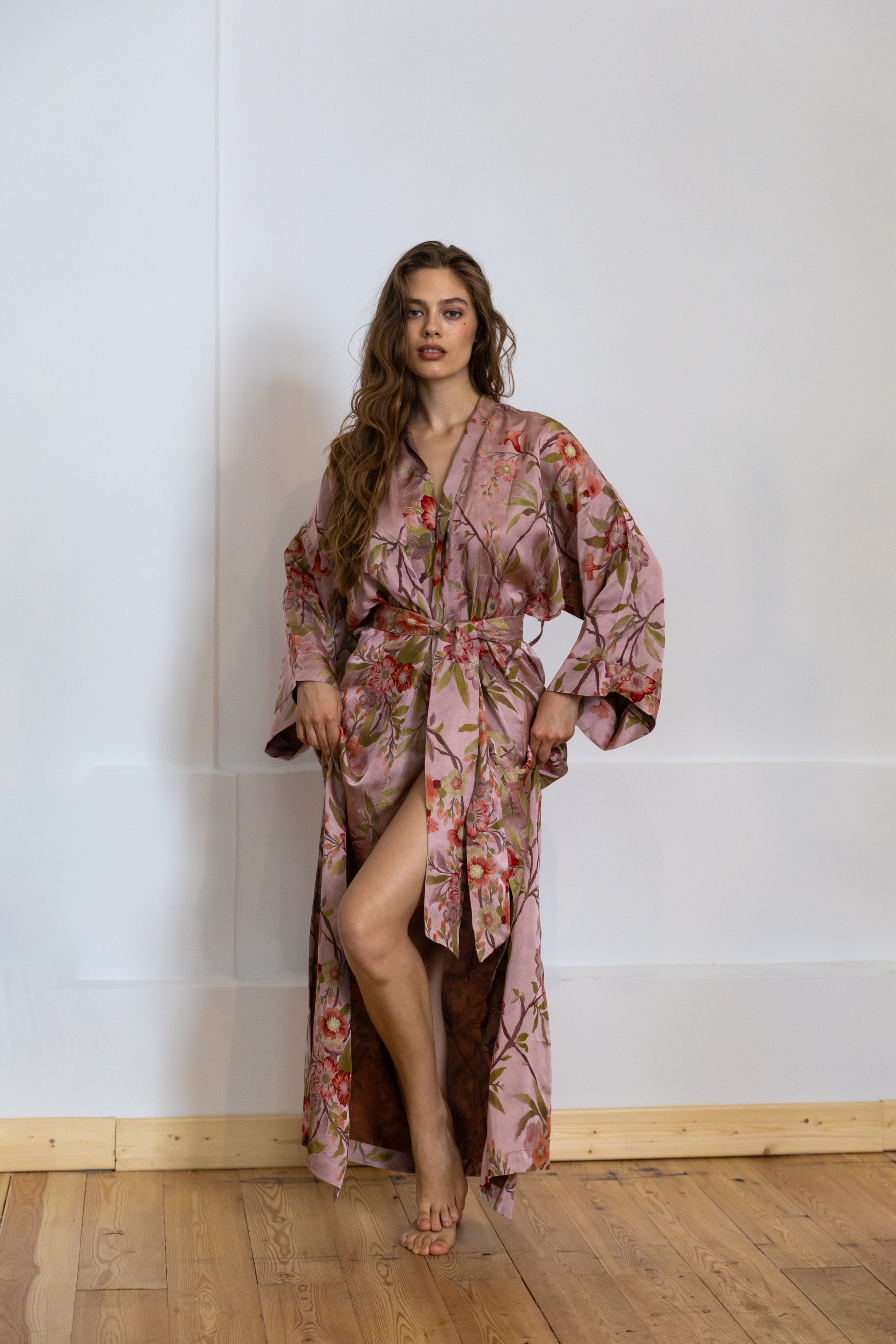 CHINESE STYLE KIMONO WITH PATTERN MAXI