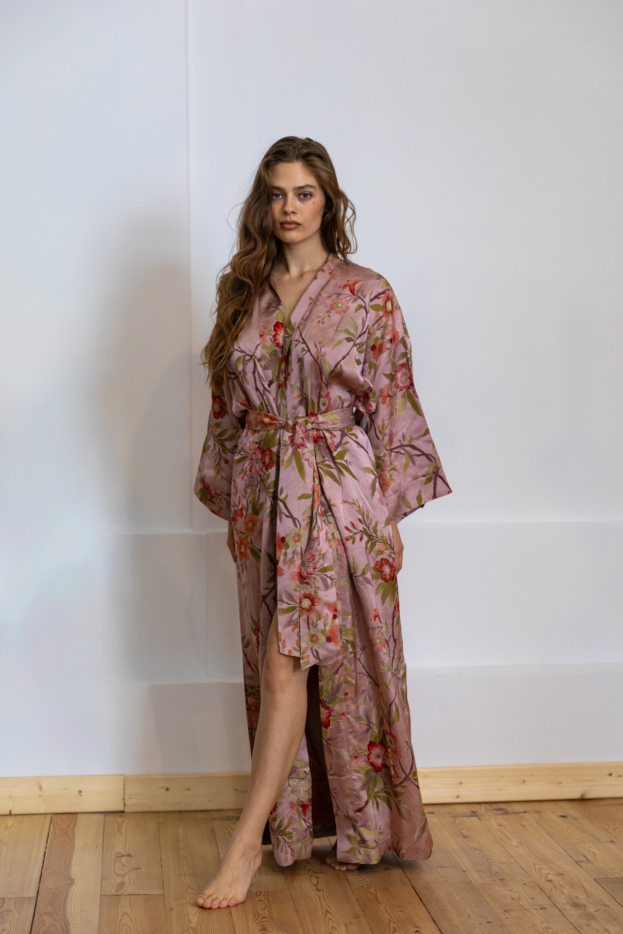 CHINESE STYLE KIMONO WITH PATTERN MAXI