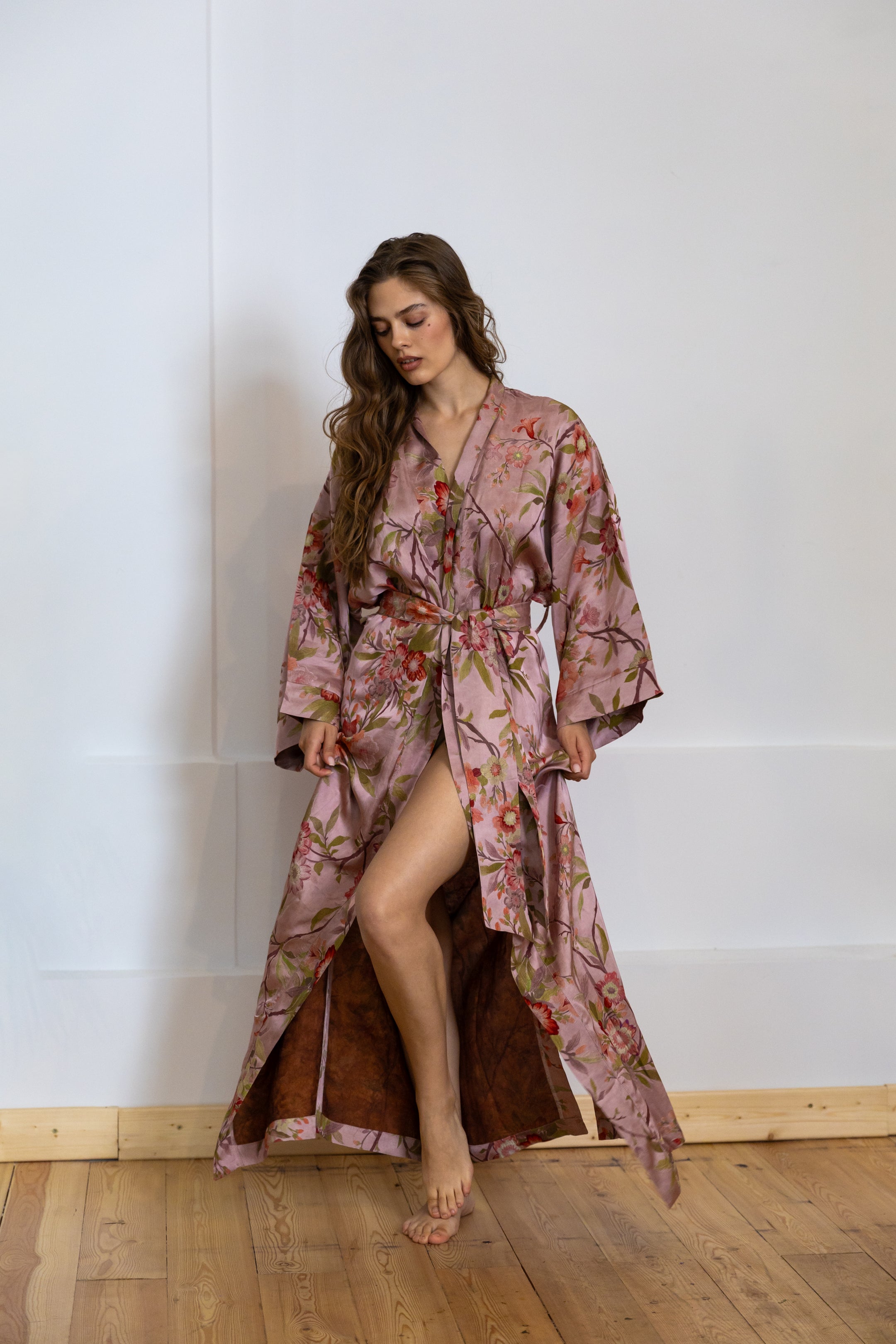 CHINESE STYLE KIMONO WITH PATTERN MAXI