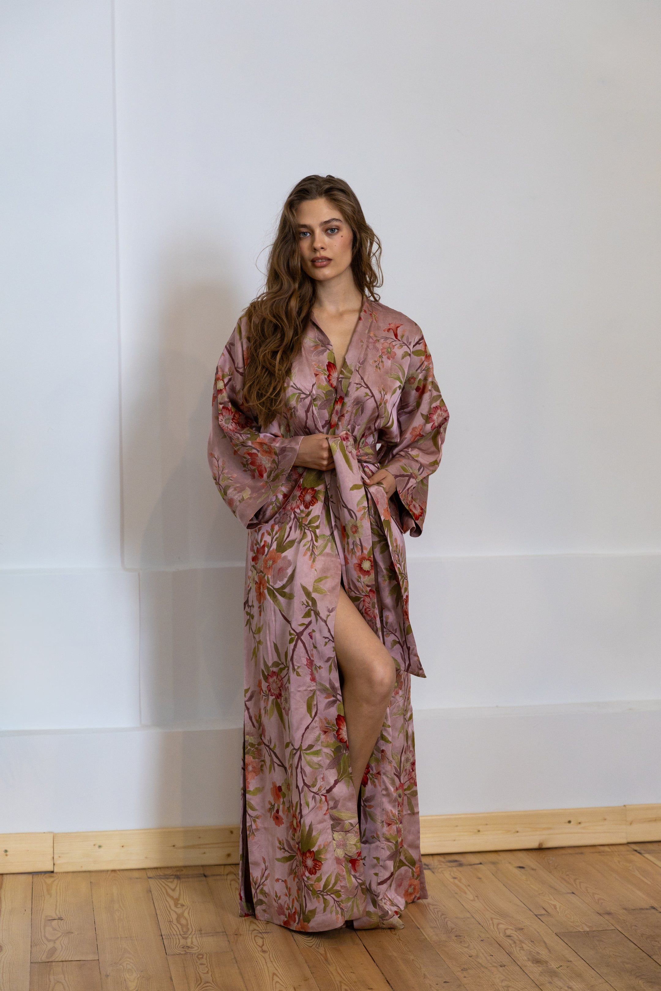 CHINESE STYLE KIMONO WITH PATTERN MAXI