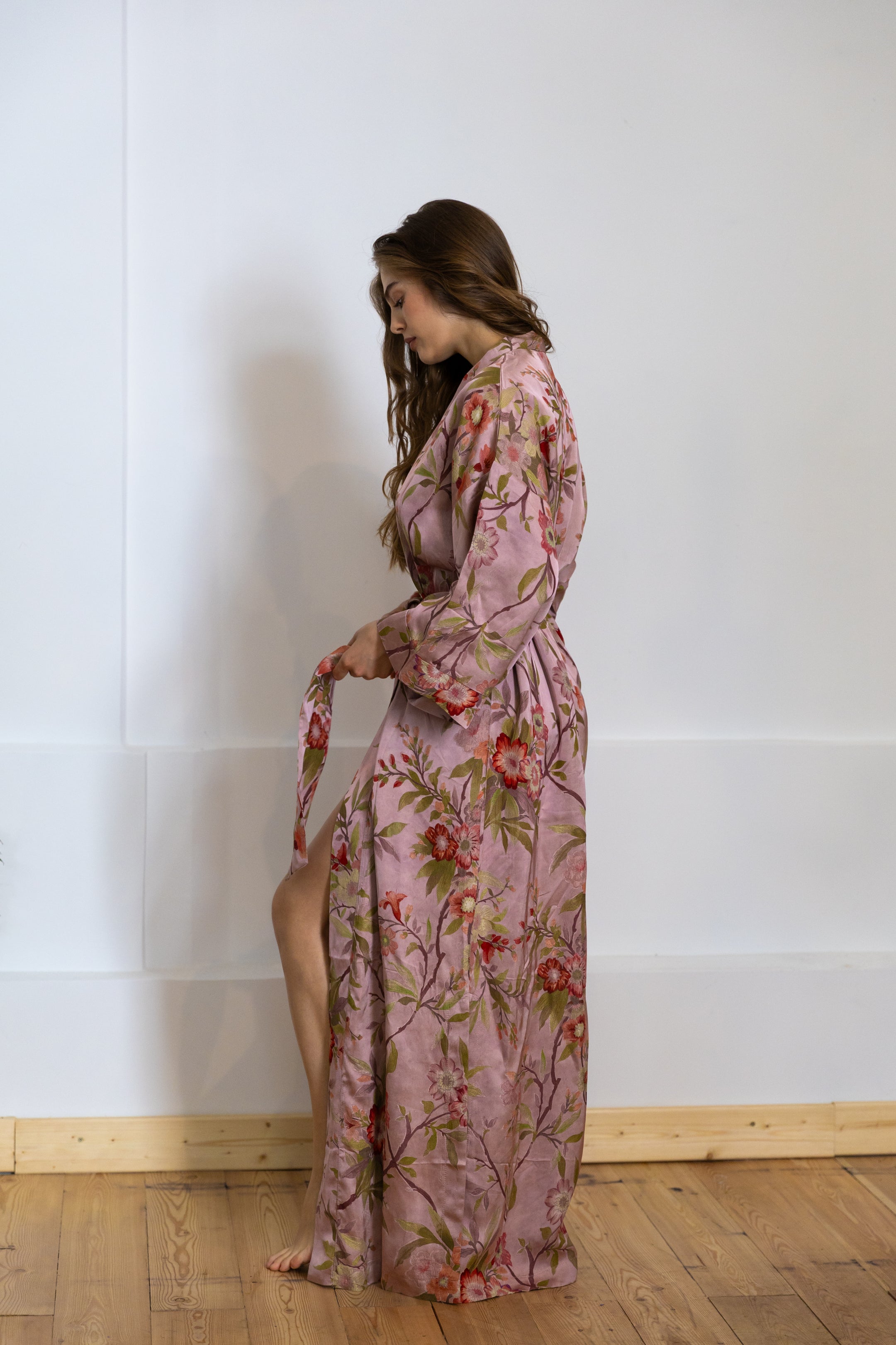 CHINESE STYLE KIMONO WITH PATTERN MAXI