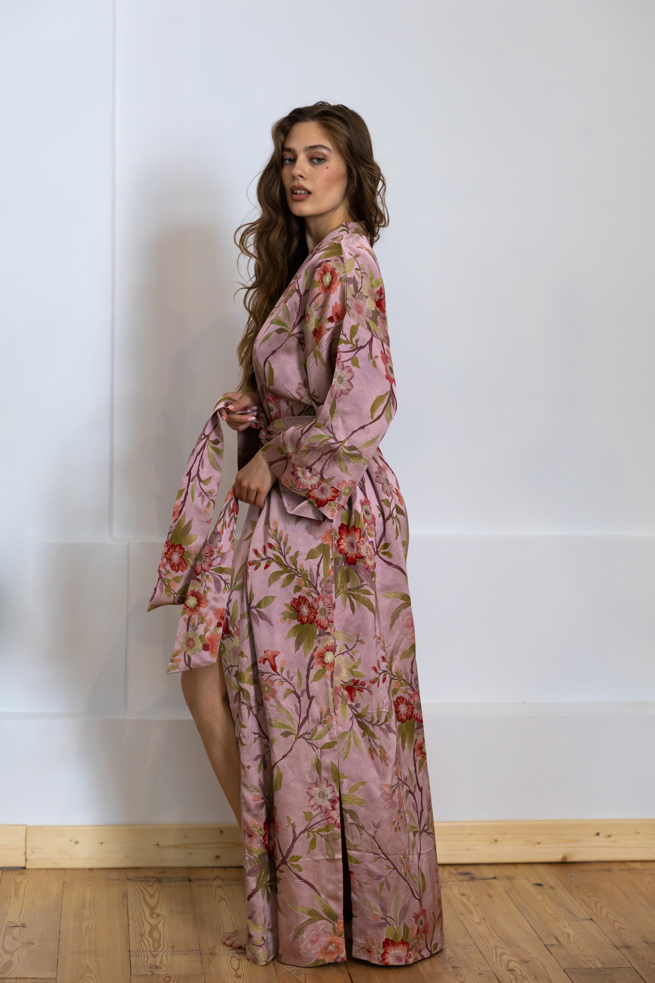 CHINESE STYLE KIMONO WITH PATTERN MAXI