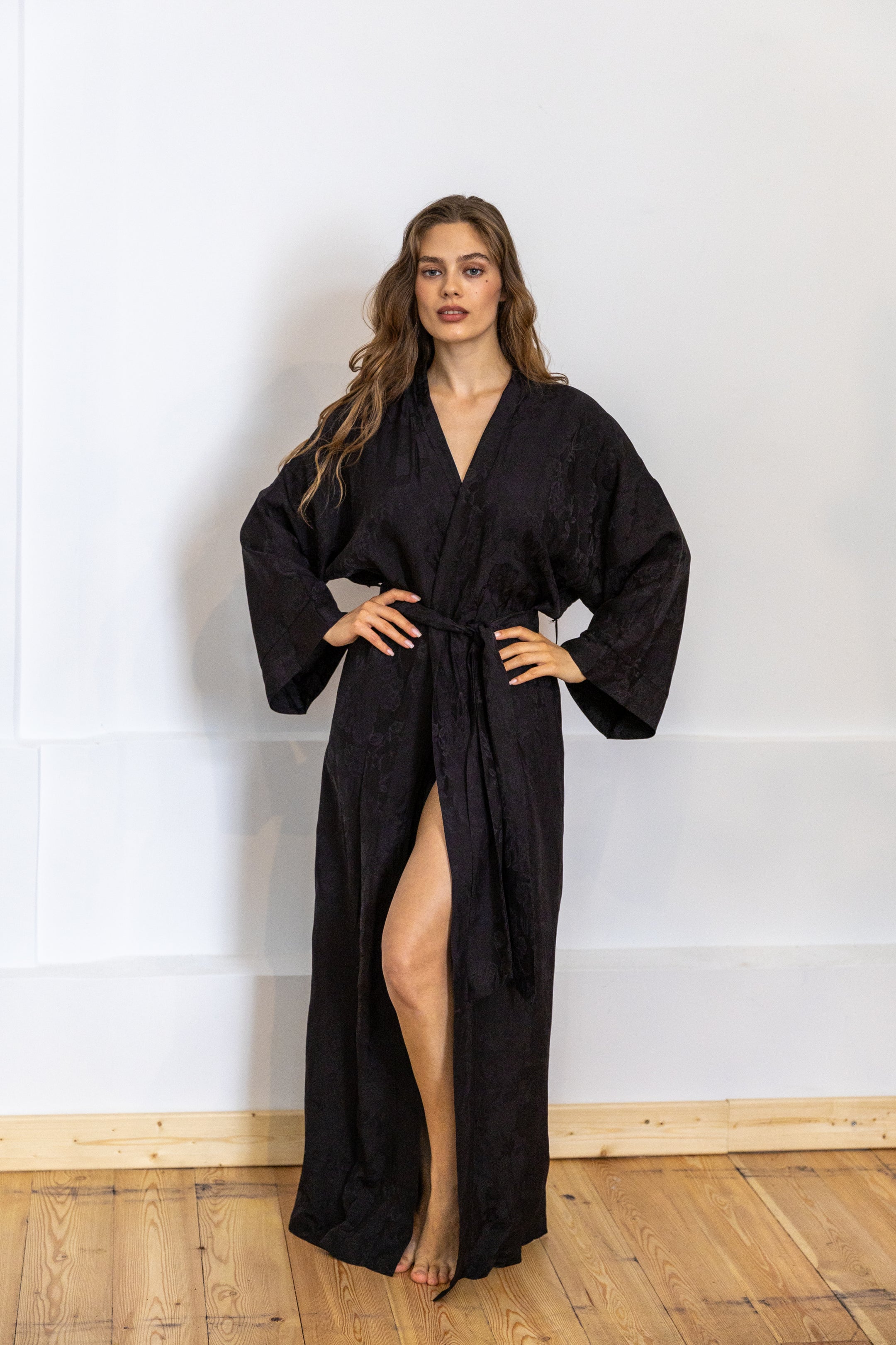 CHINESE STYLE KIMONO WITH PATTERN MAXI