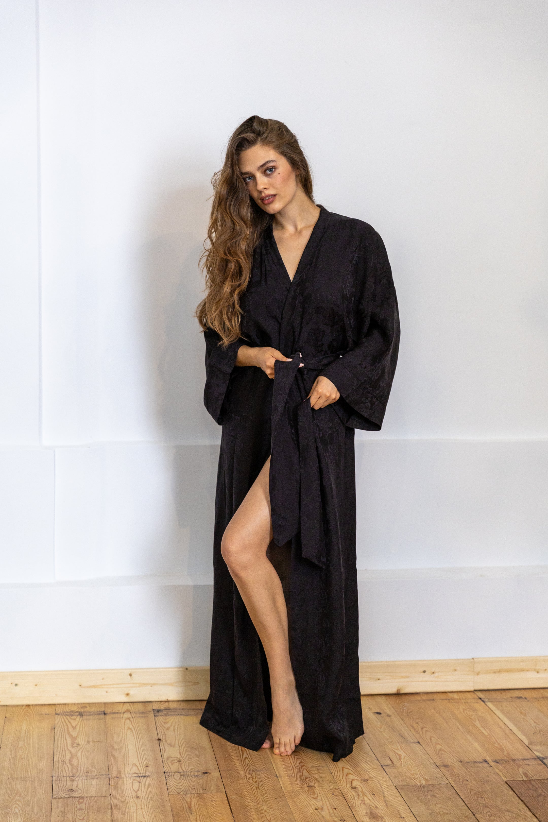 CHINESE STYLE KIMONO WITH PATTERN MAXI