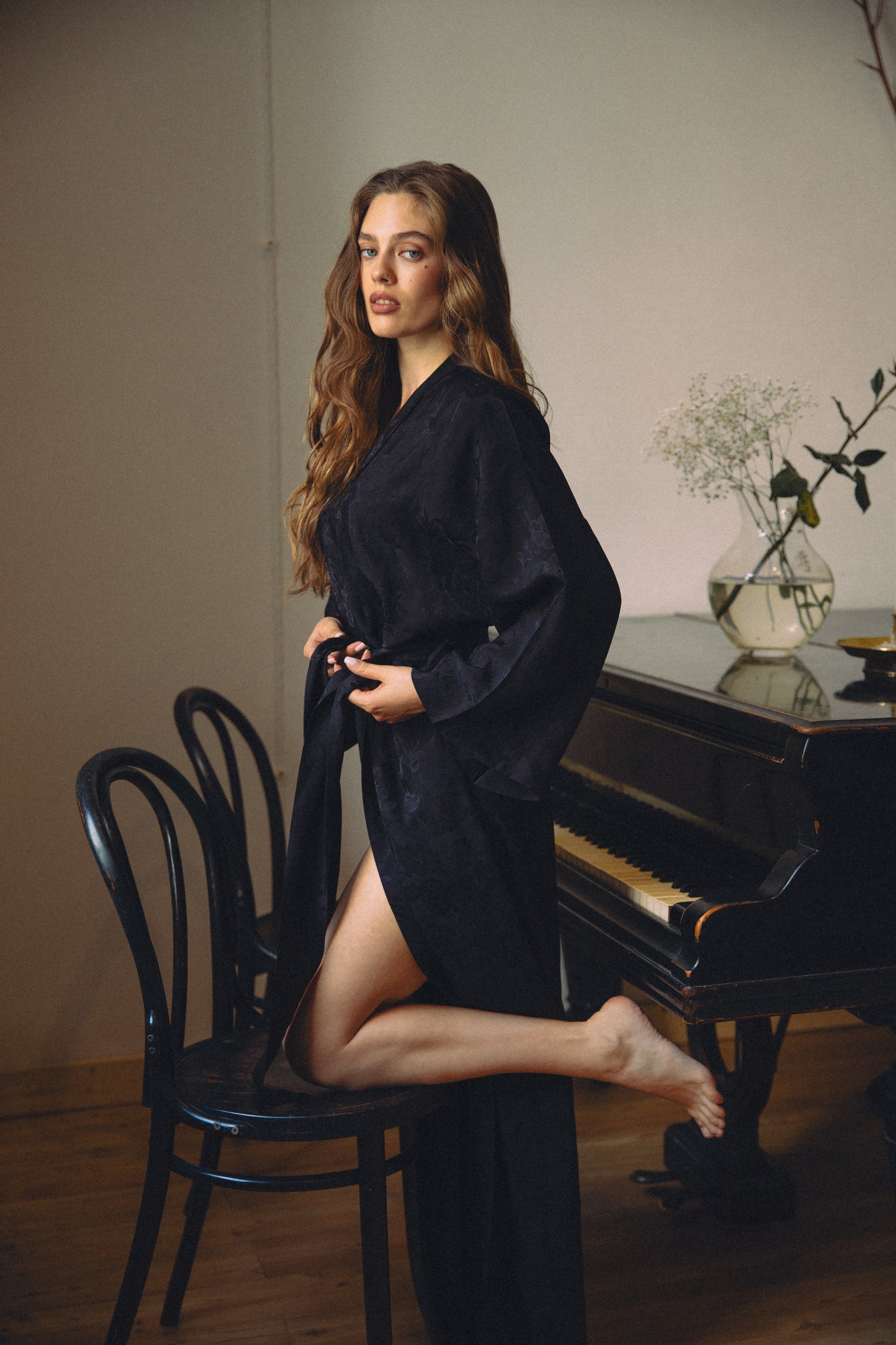 CHINESE STYLE KIMONO WITH PATTERN MAXI