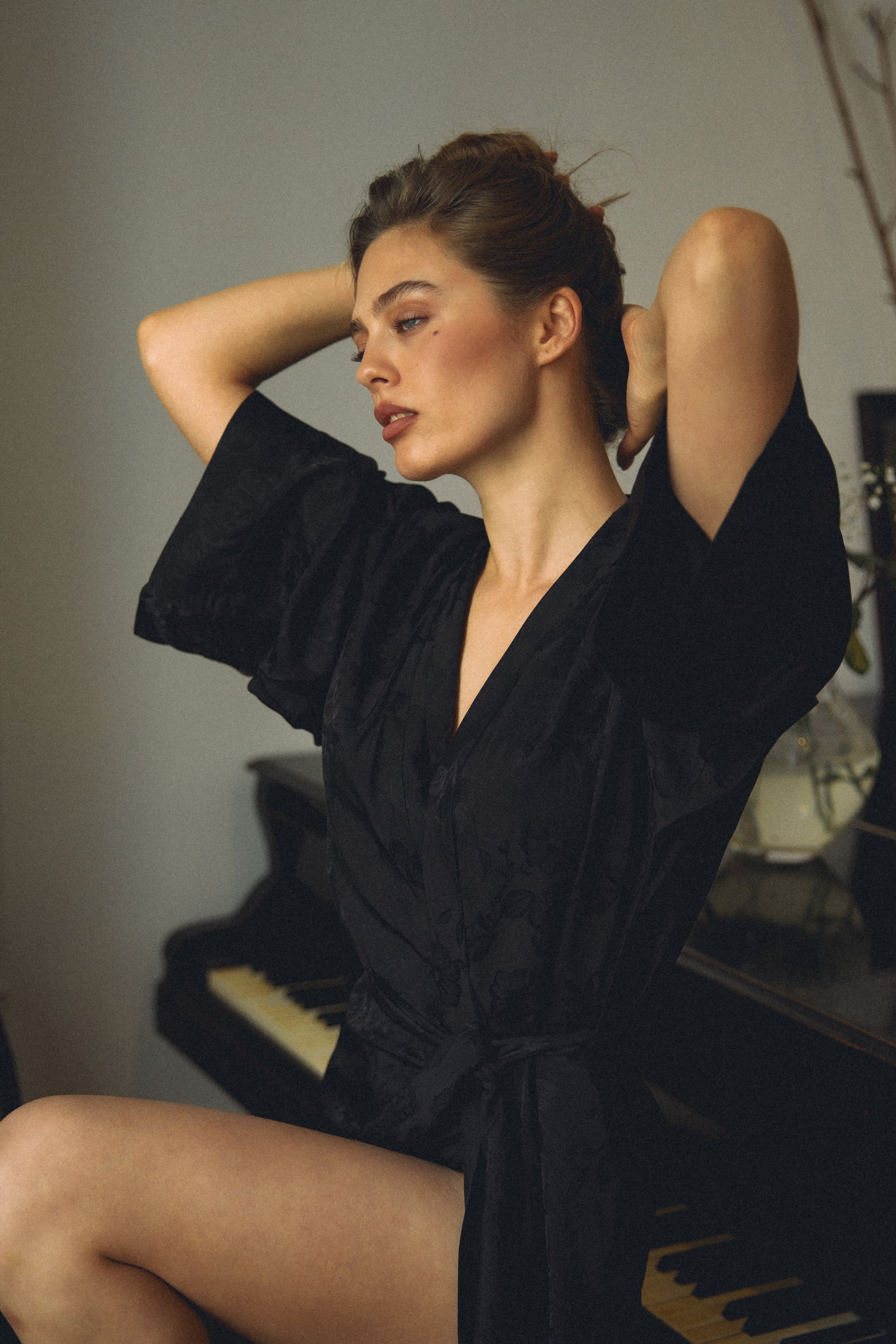 CHINESE STYLE KIMONO WITH PATTERN MAXI