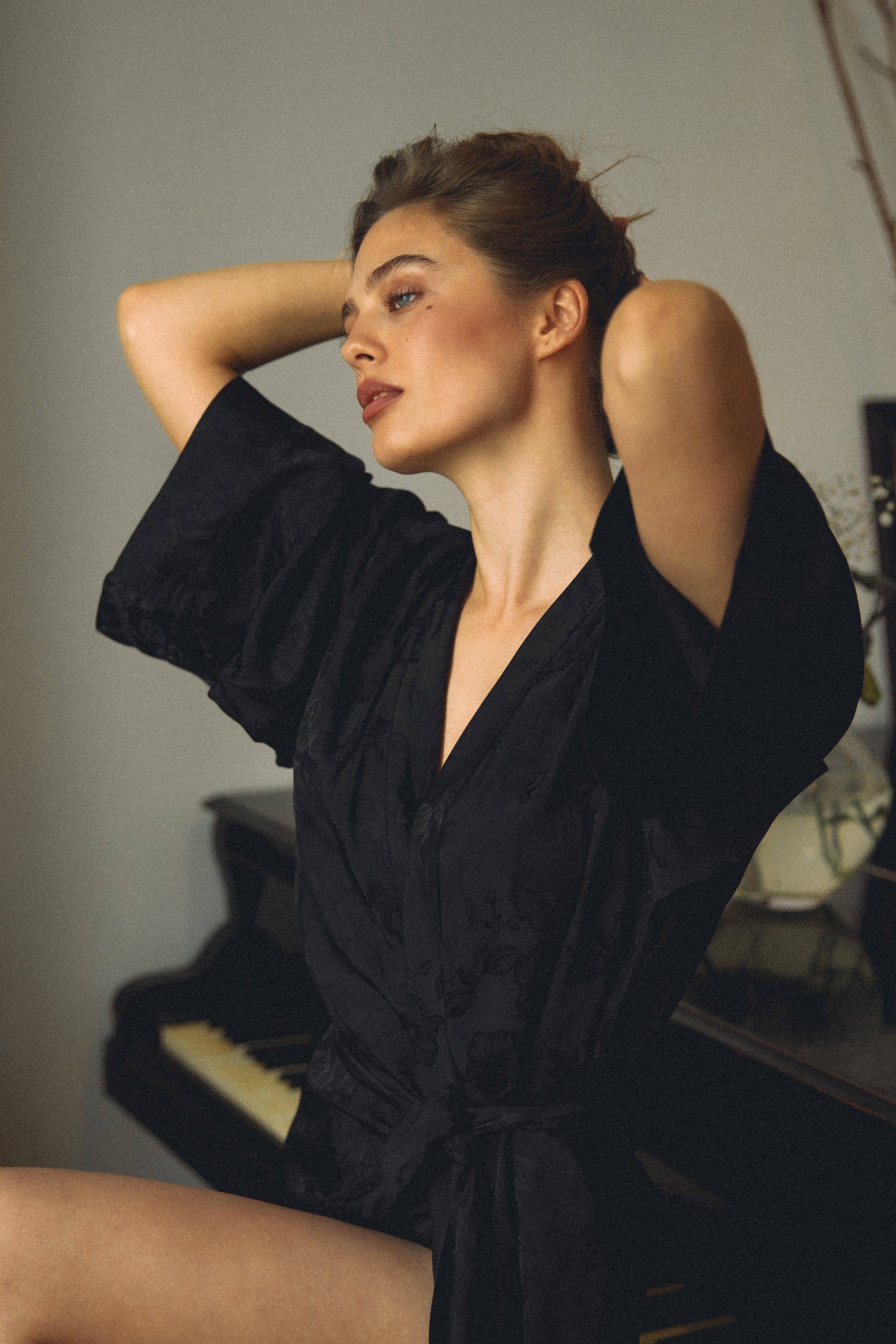 CHINESE STYLE KIMONO WITH PATTERN MAXI