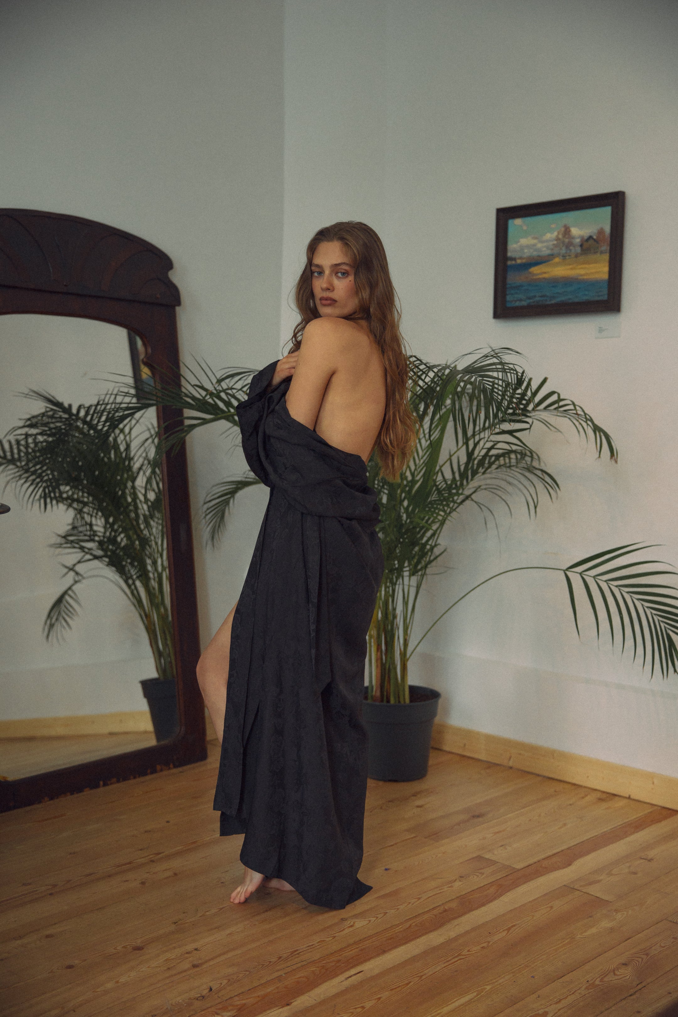 CHINESE STYLE KIMONO WITH PATTERN MAXI